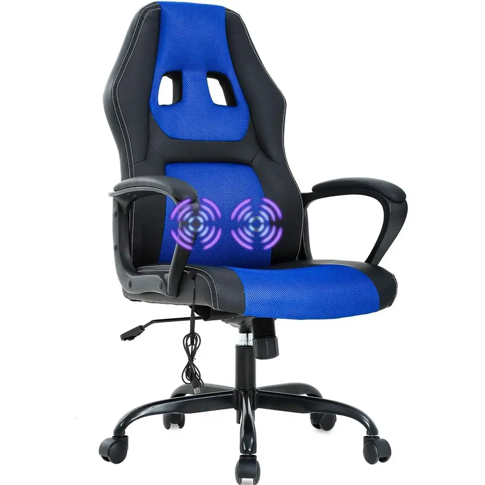 Massage - Ergonomischer Gaming-Stuhl aus PU-Leder mit Drehfunktion,