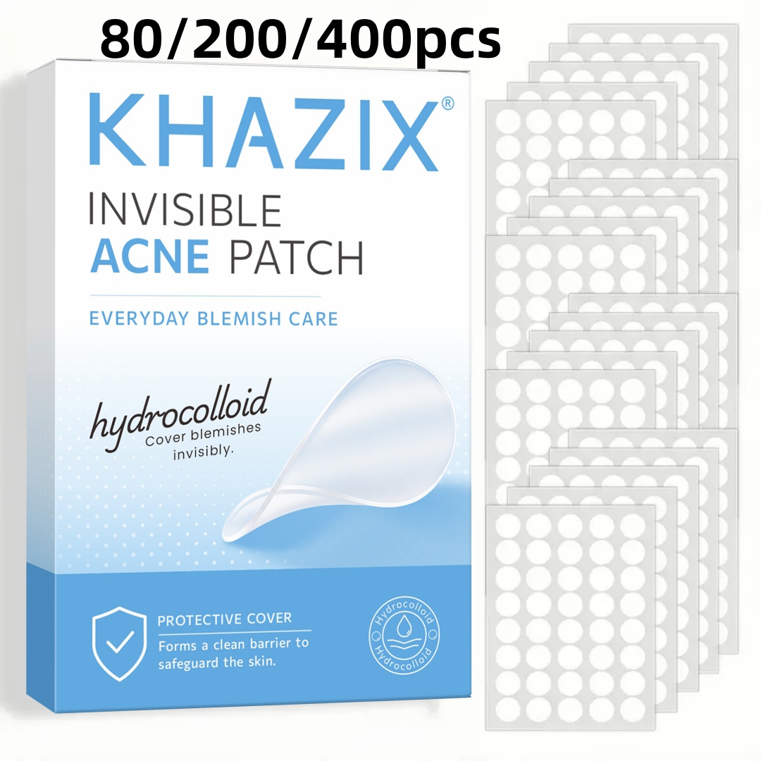 Hydrocolloid Pimple Patch - KHAZIX 80/200/400 Stück Hydrokolloid-Pickelpflaster, unsichtbare Hautunreinheiten-Abdeckungen,