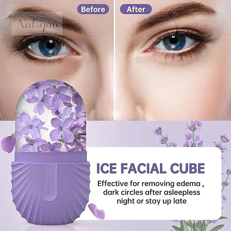 Face Ice Roller Puffiness - Eis-Gesichtsroller 1 Stück Silikon-Eisform Gesichtsmassagegerät gegen
