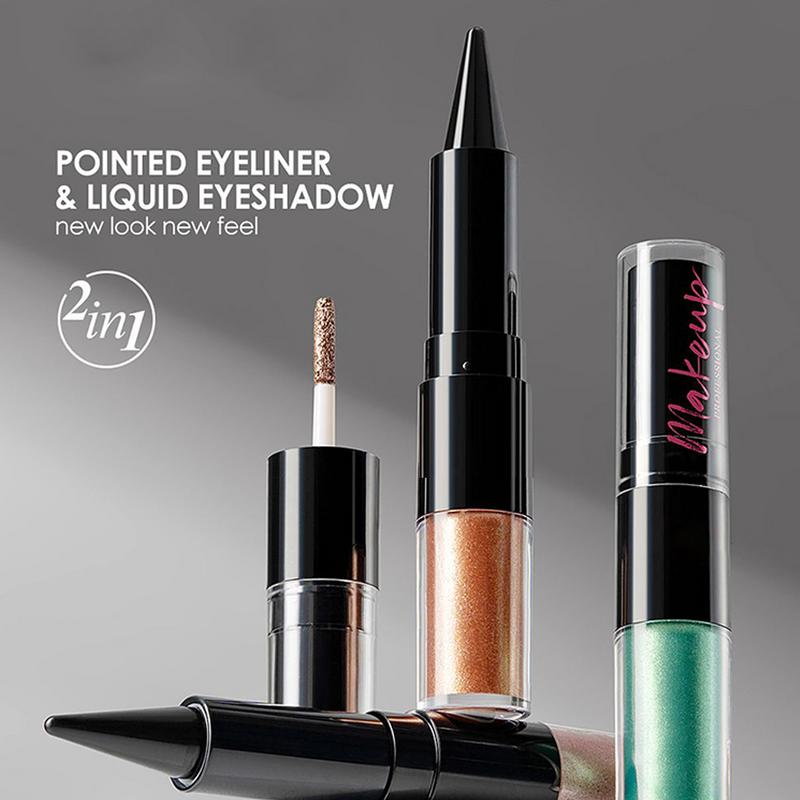 Waterproof Liquid Eyeliner Pen - 2-in-1 bunter flüssiger Lidschatten, Diamant, glänzender