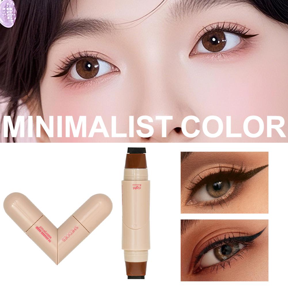 Waterproof Liquid Eyeliner Pen - Drehen Sie den Eyeliner-Stempelstift, Doppelkopf, schnell