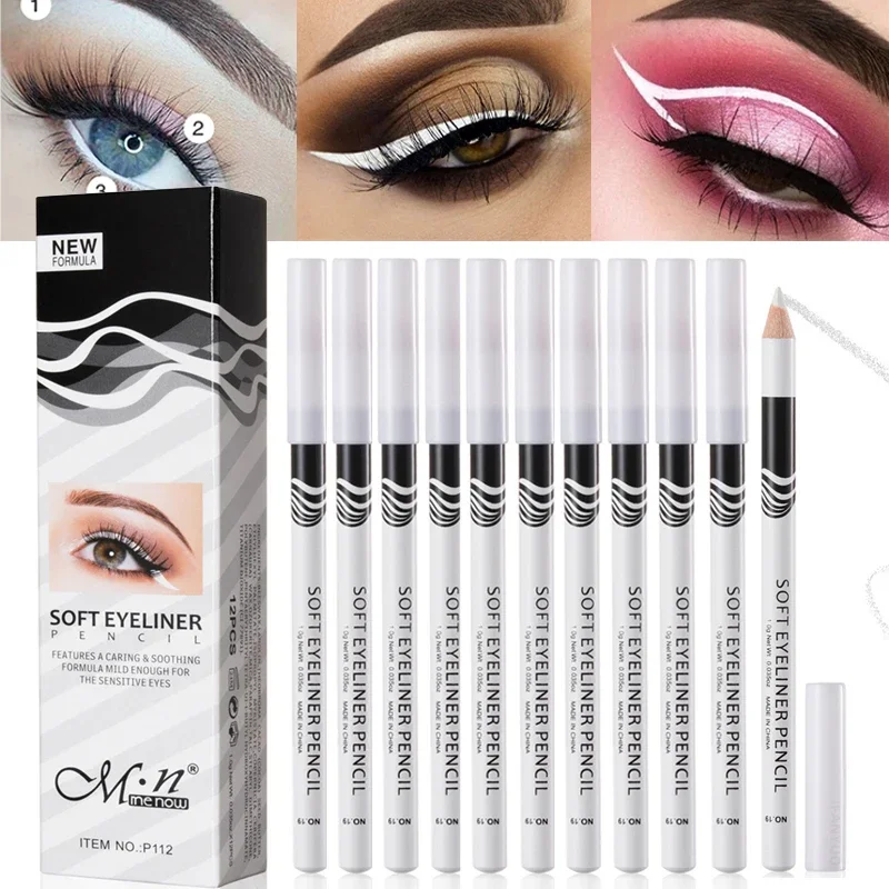 Waterproof Liquid Eyeliner Pen - 12 stücke Weiß Eyeliner Make-Up Glatte