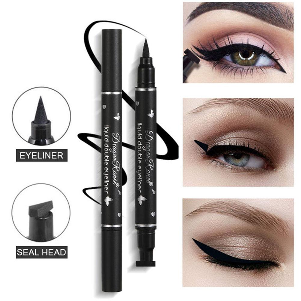 Waterproof Liquid Eyeliner Pen - 2-in-1 Flügel-Eyeliner-Stempelstift, doppelseitiger, wasserfester, langanhaltender Flüssig-Eyeliner-Stift,