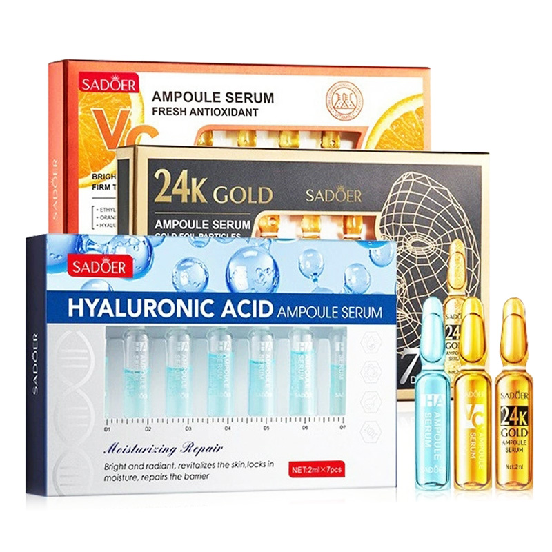 Hyaluronic Acid Facial Serum - 7 Stück/Set SADOER Ampulle Vitamin C