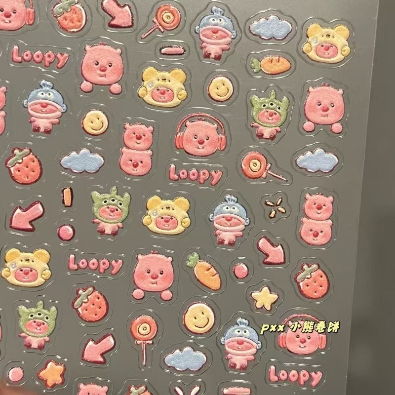 Loopy 3D-Prägeaufkleber, trans – Nail Art Bewertung und Preis