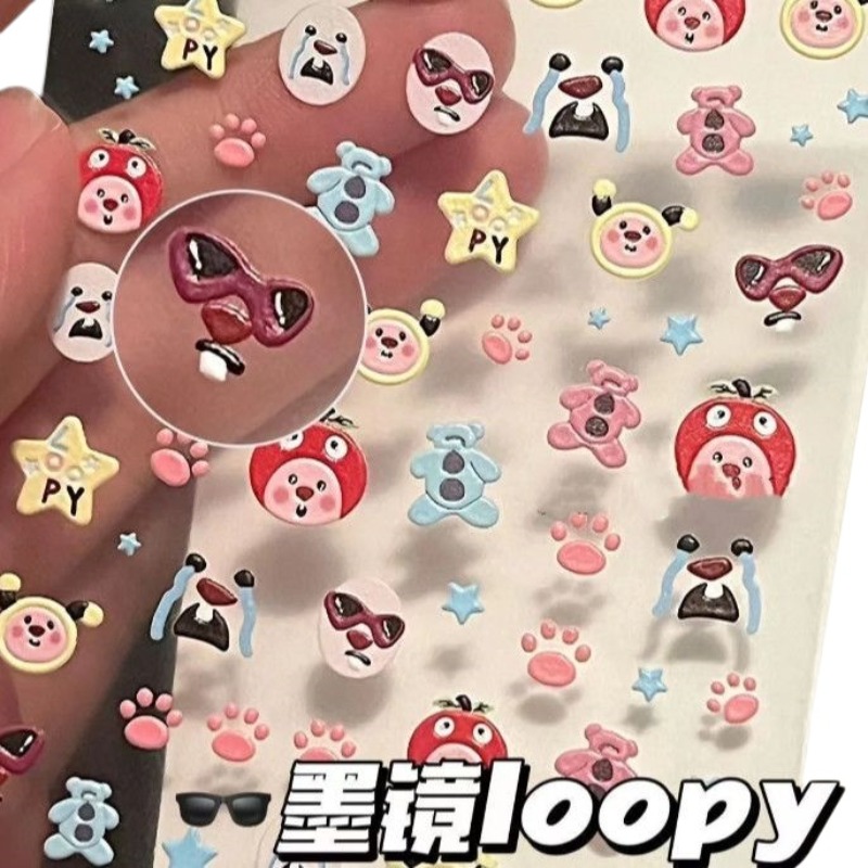 Loopy 3D-Prägeaufkleber, trans – Nail Art Bewertung und Preis