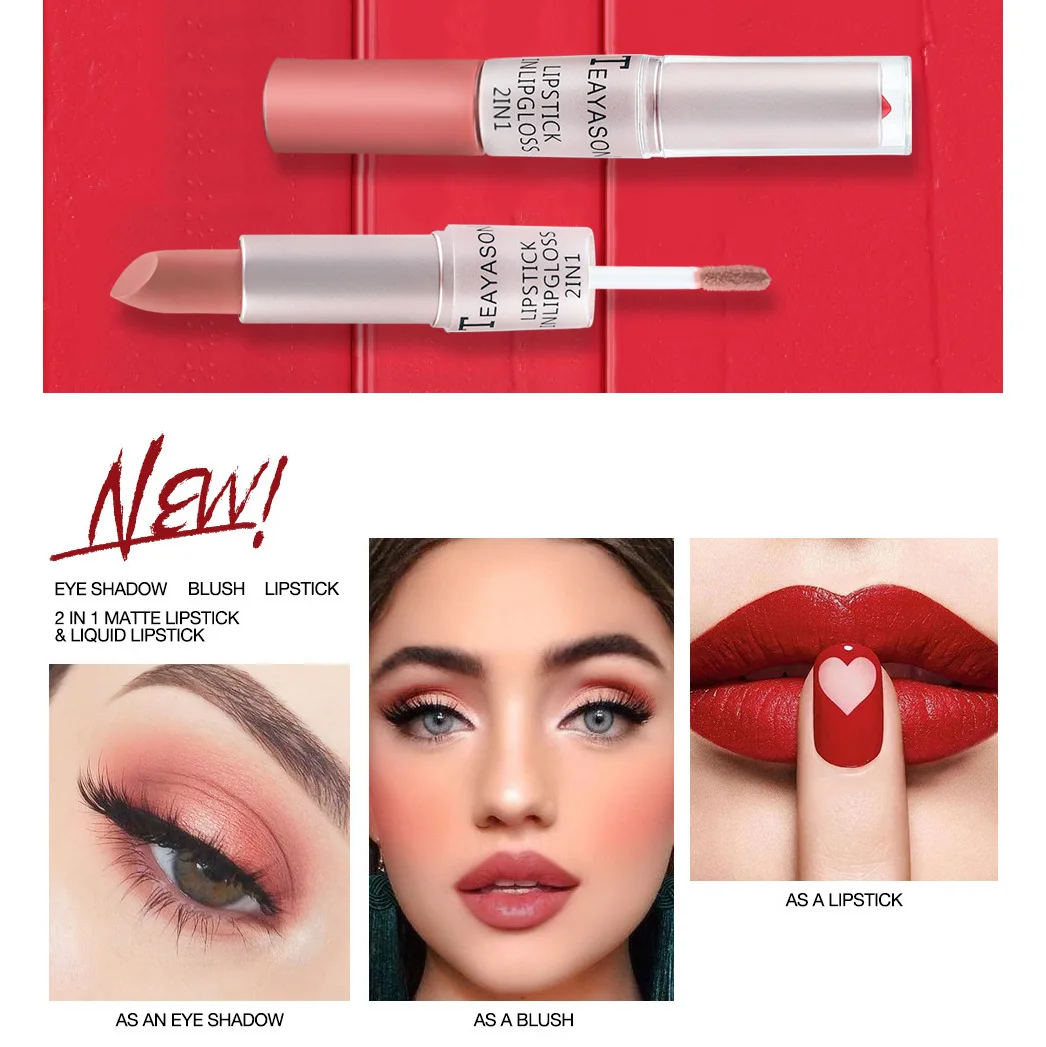 1 STÜCK Rosa Lippenstift Sexy  – Matte Velvet Lip Tint Long Lasting Bewertung und Preis