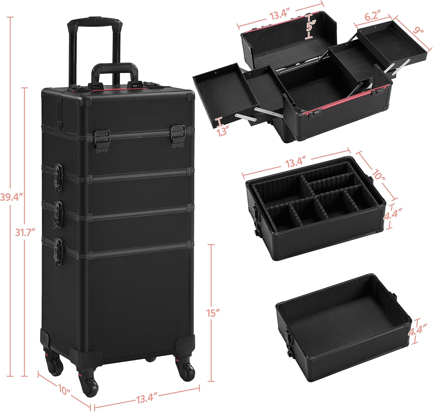 Schwarzer 4-in-1 abschließbare – Makeup Bewertung und Preis