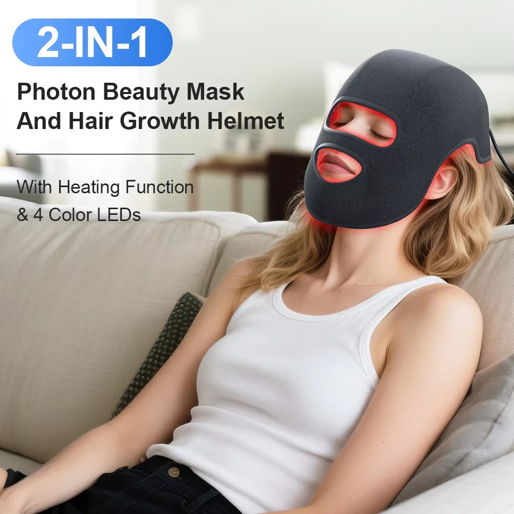 4-Farben-LED-Hut und Gesichtsm – Led Light Therapy Face Mask Bewertung und Preis
