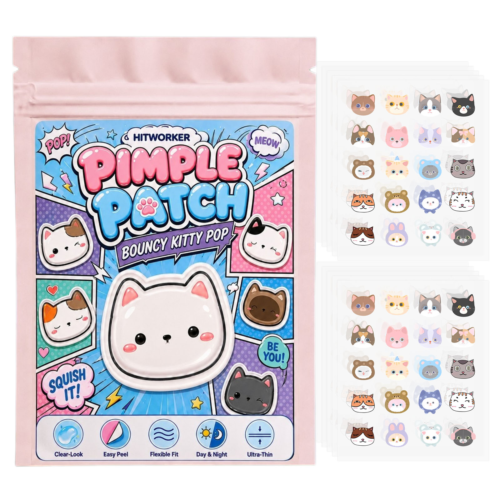 100 Stück Niedliche Katzen-Pic – Hydrocolloid Pimple Patch Bewertung und Preis