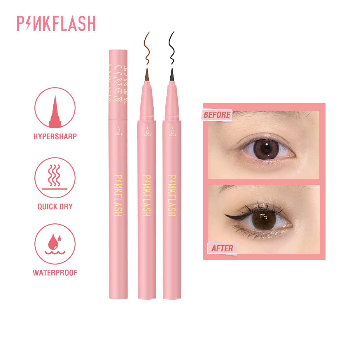 PINKFLASH Schwarz Flüssigen Ey – Waterproof Liquid Eyeliner Pen Bewertung und Preis