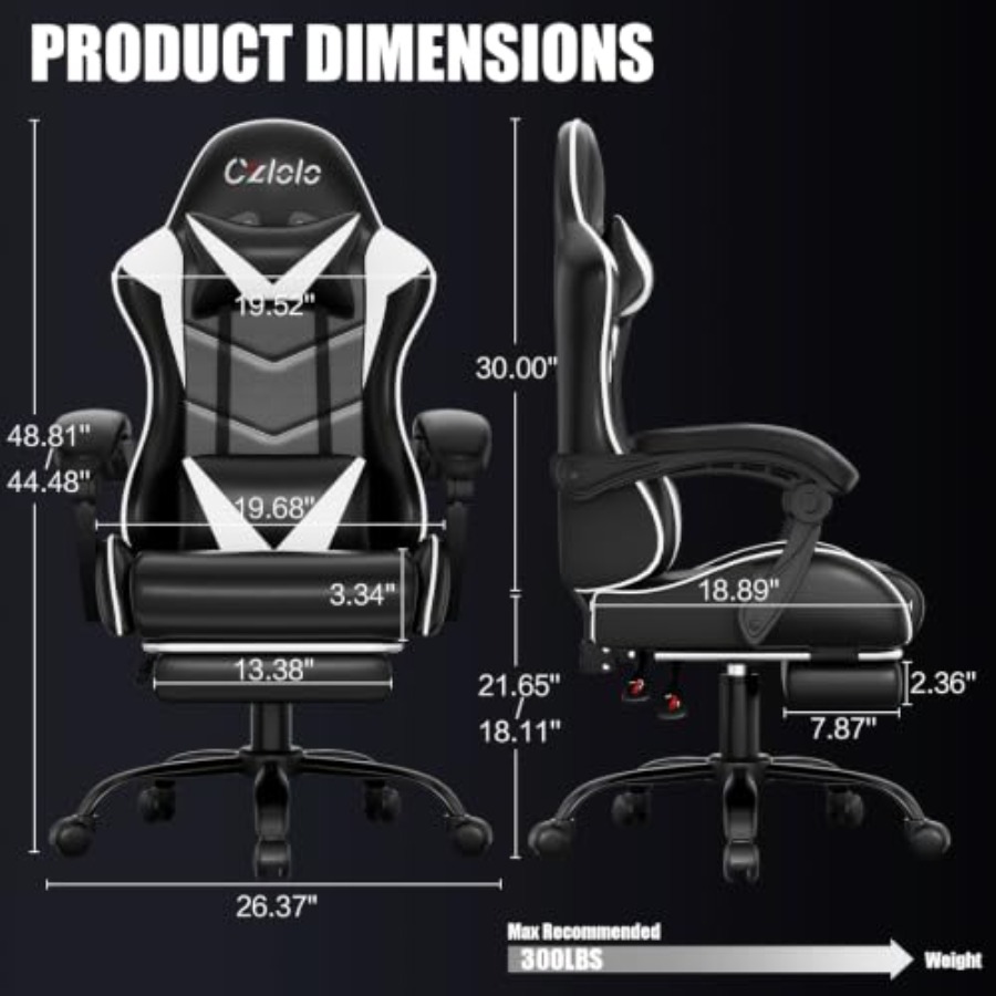 Gaming-Stuhl mit Fußstütze, Ra – Massage Bewertung und Preis