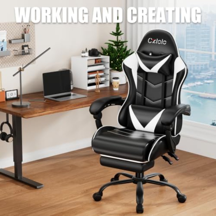 Gaming-Stuhl mit Fußstütze, Ra – Massage Bewertung und Preis